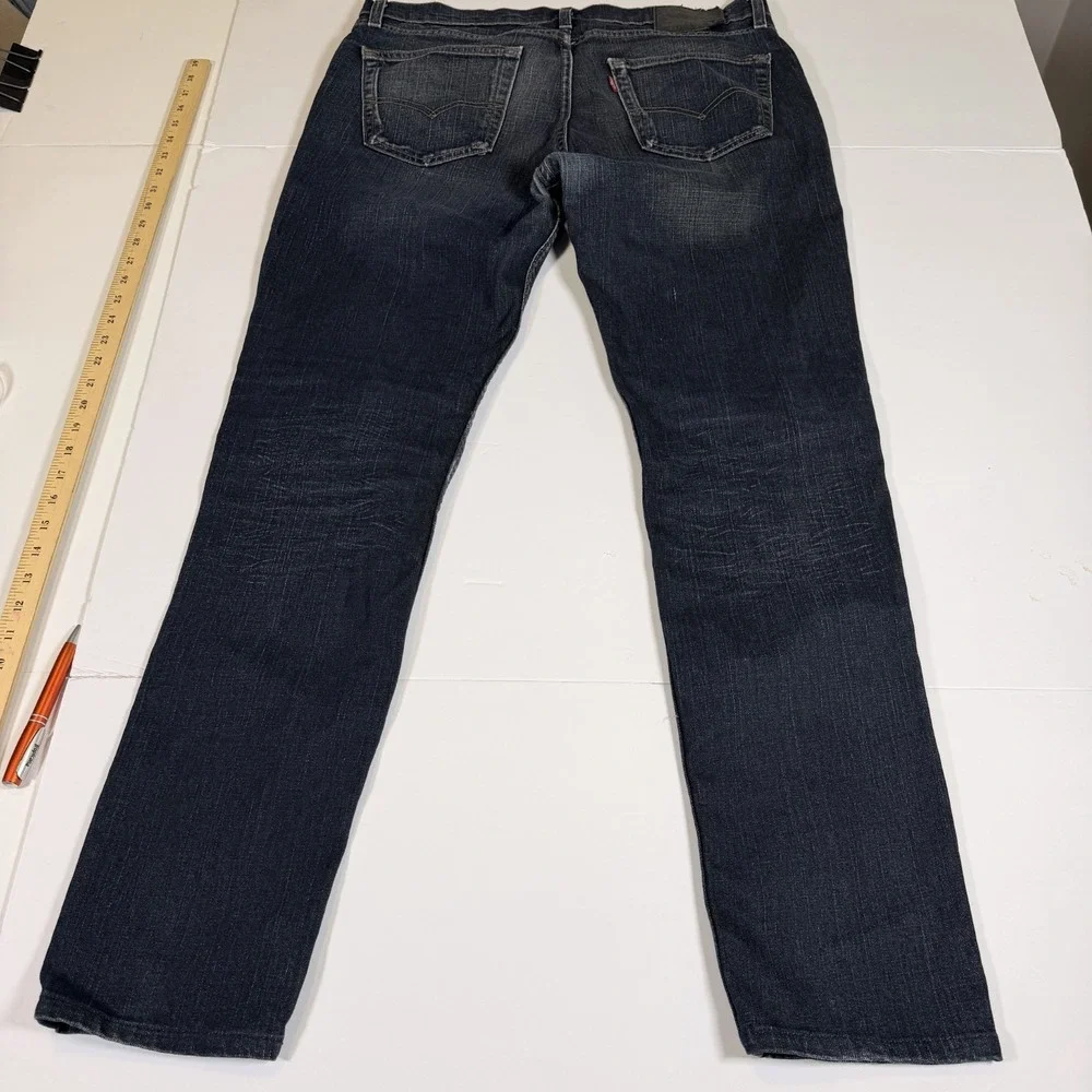 Levi's 511 Jeans Mens 36x36 Blue Denim Whiskered Red Tab Low Waist Y2K Americana